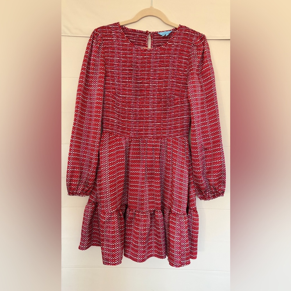 Draper James Red and White Patterned Dress